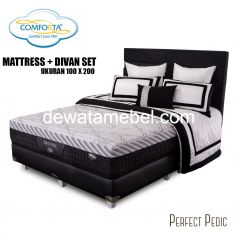 Mattress + Divan Set Size 100 - Comforta Perfect Pedic 100 Set / Black